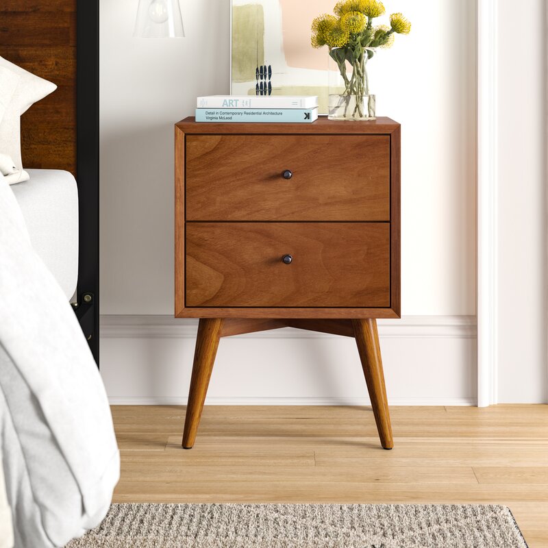 Foundstone Parocela 2 Drawer Nightstand & Reviews Wayfair